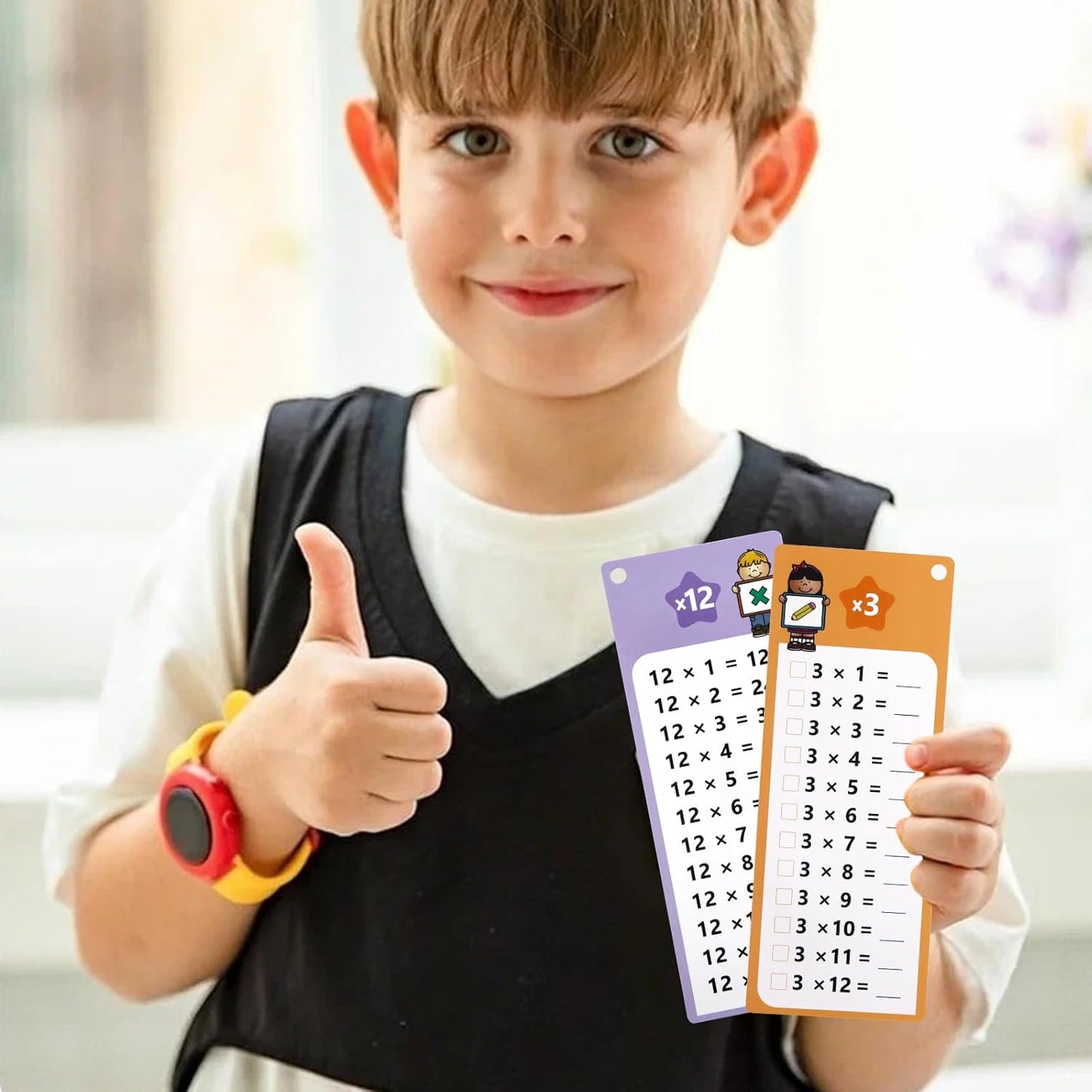 Kids Reusable Math Flash Cards (Ages 5+) β Multiplication 1β12 with Marker