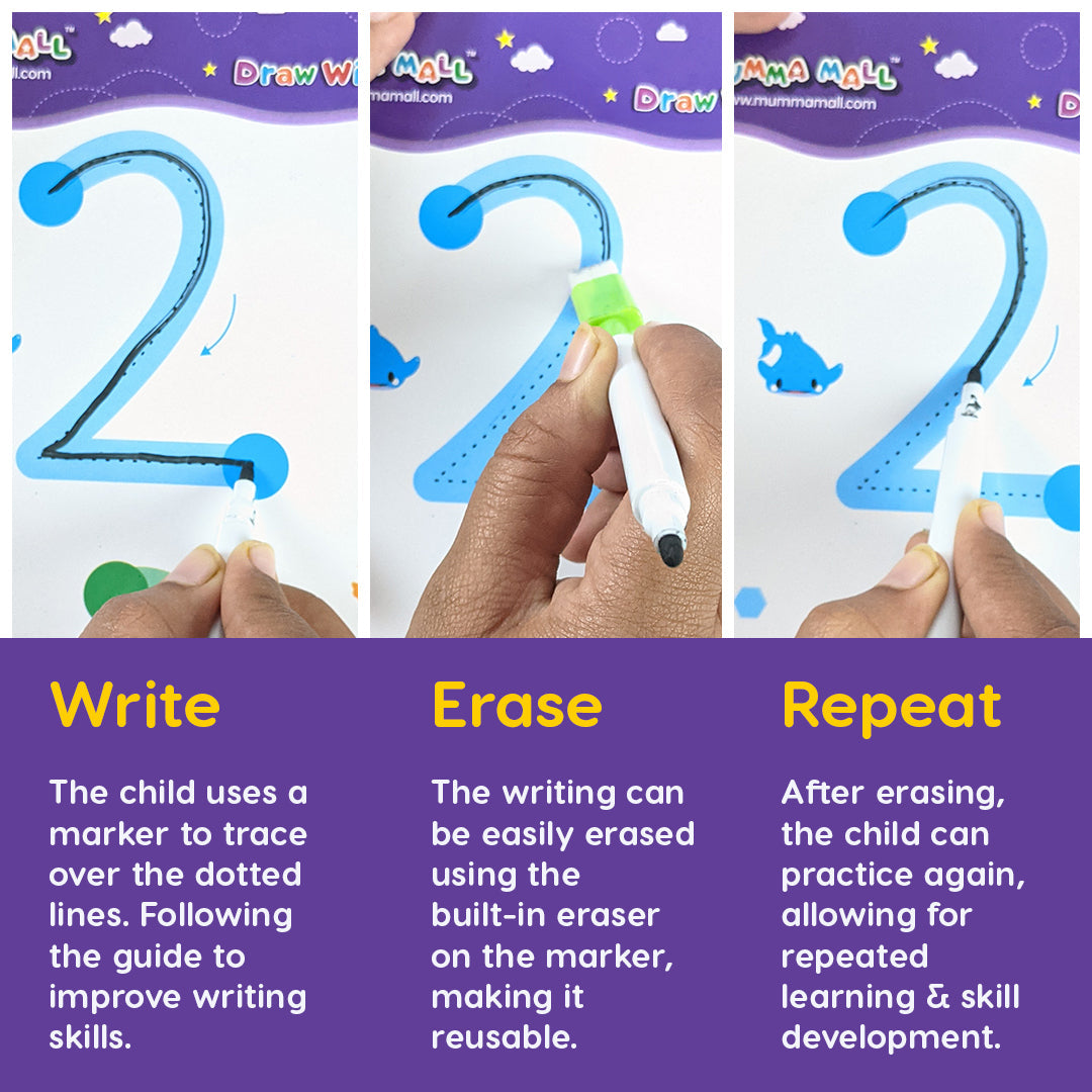Skill Write Handwriting Book for Kids Reusable Tracing Sheets & FREE 2000+ Pages Printable PDF Worksheets