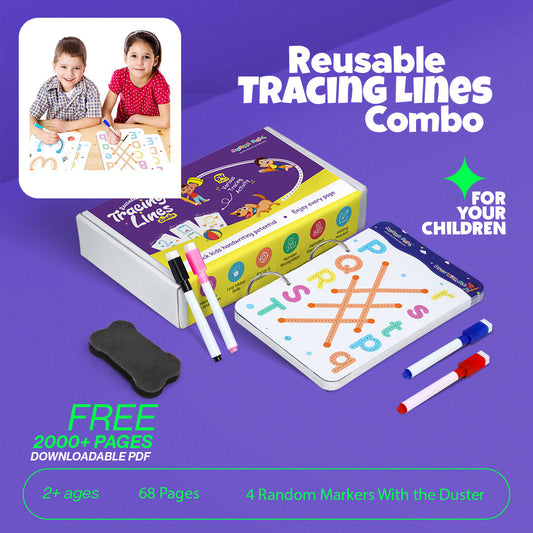 Skill Write Handwriting Book for Kids Reusable Tracing Sheets & FREE 2000+ Pages Printable PDF Worksheets